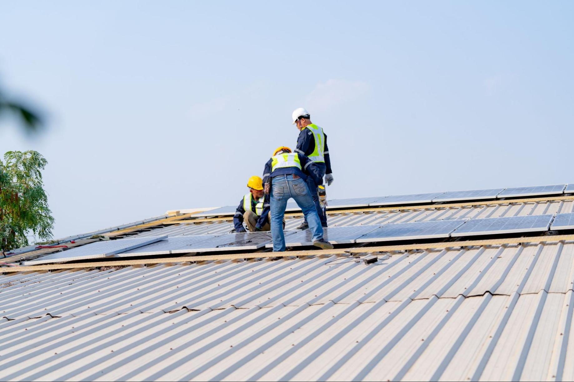 metal roof installation