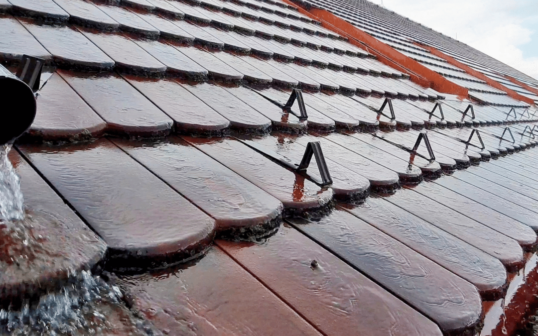 A tile roof in phoenix az is bombarded by winter rains.