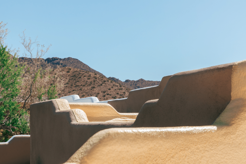 Rooftop profile with Phoenix mountains in the background.