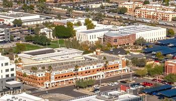 Overhead view of downtown Chandler