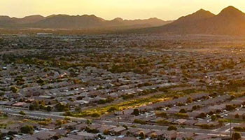 Overhead view of large neighborhood in Surprise
